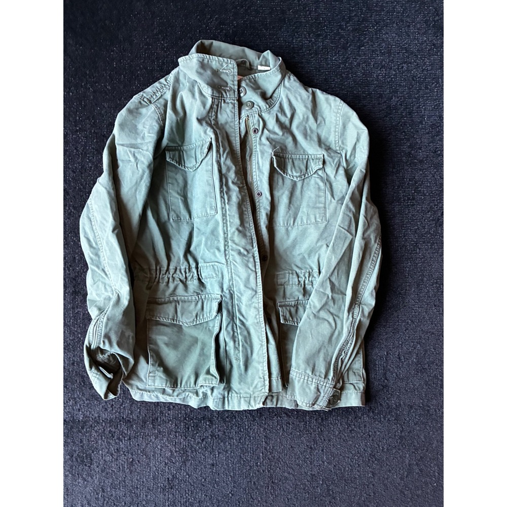 Levis Womens Olive Green Utility Field Jacket Size M Cotton Military Style Coat